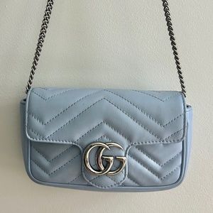 Mini light blue Gucci crossbody